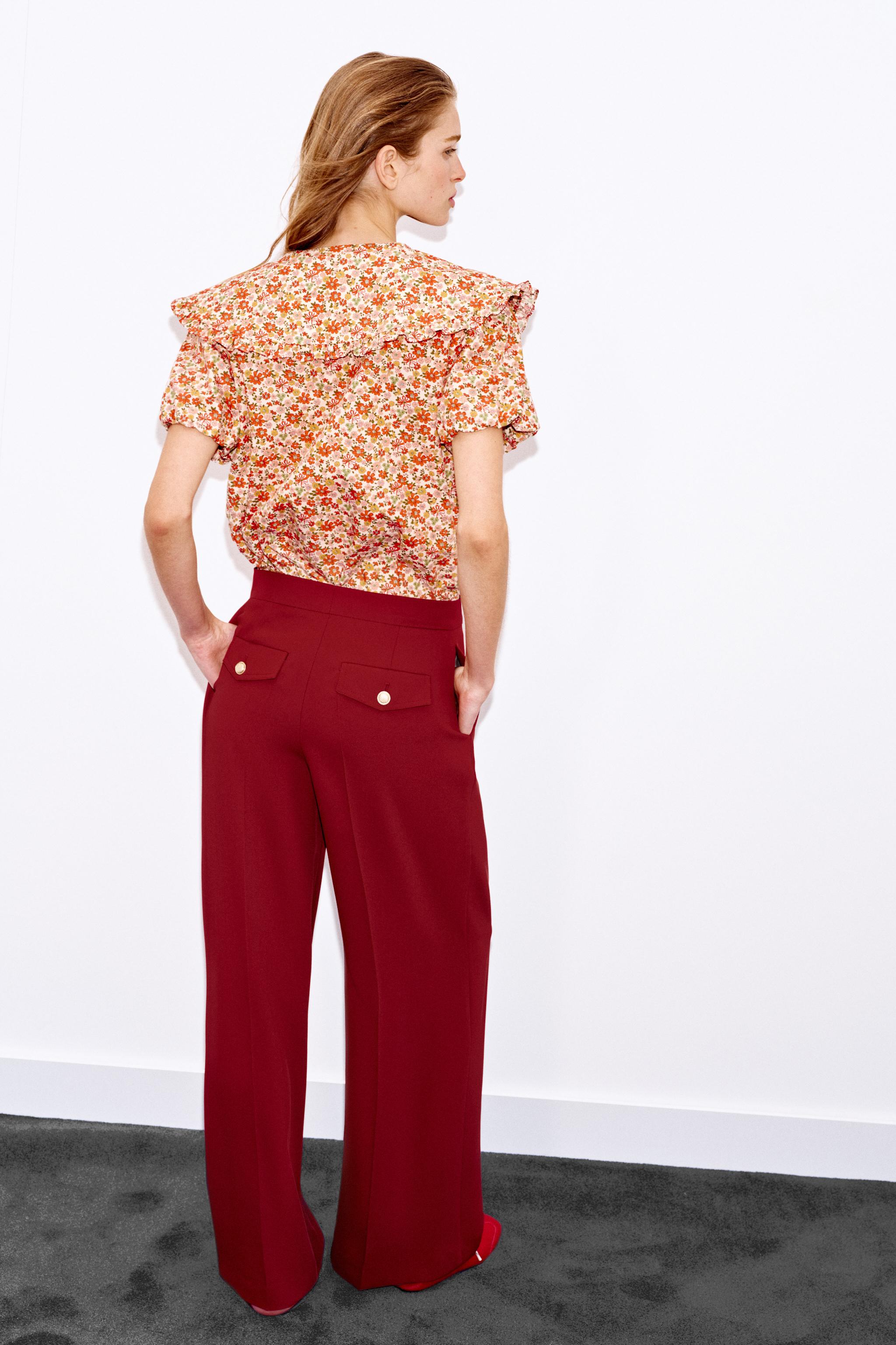 WIDE LEG PLEATED PANTS
